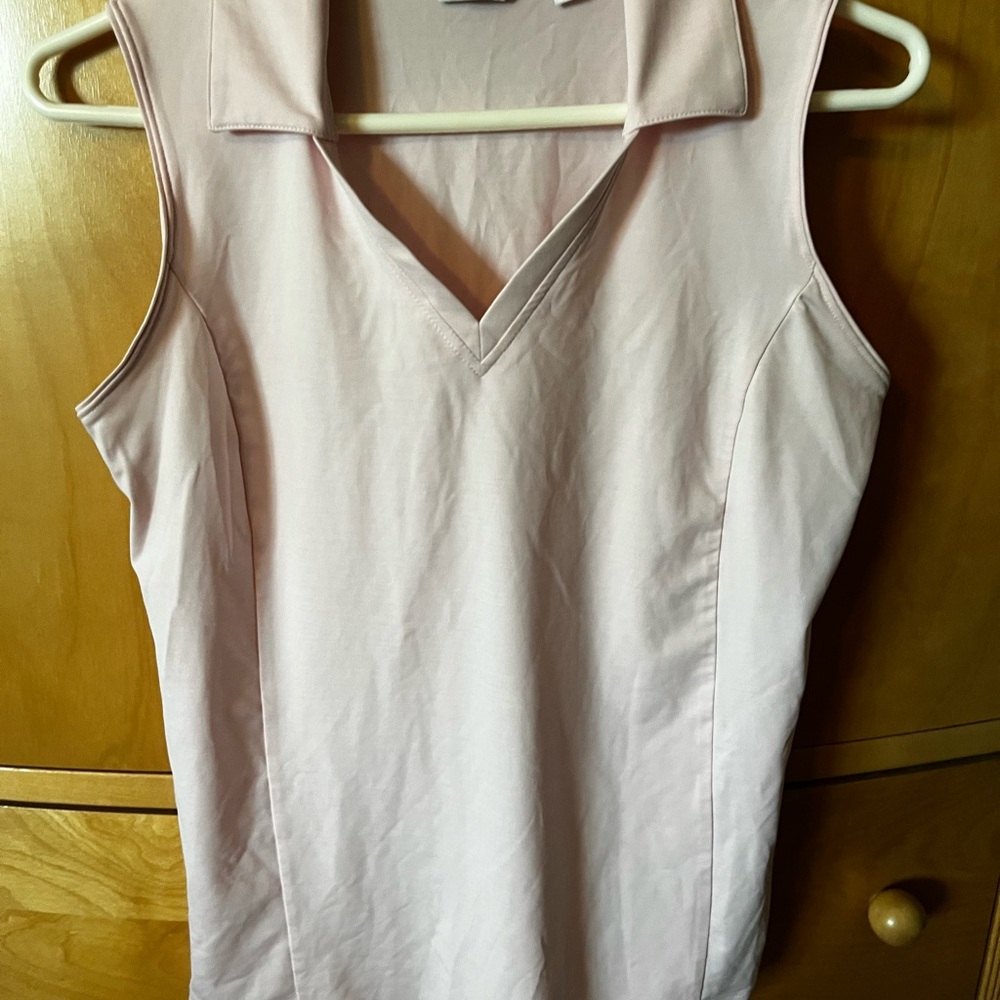 Lady Hagen Light Pink V-Neck Tank Top